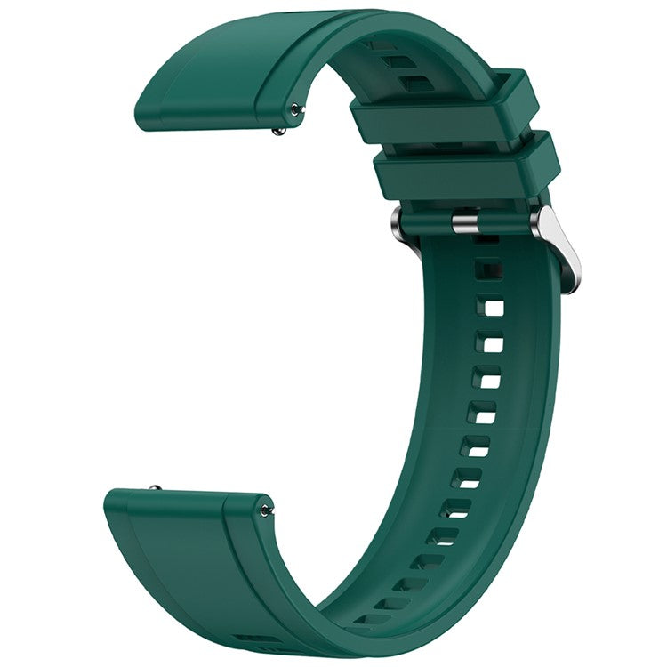 For Huawei Watch GT 5 46mm / Huawei Watch 4 / 4 Pro Replacement Band 22mm Solid Color Silicone Watch Strap - Blackish Green