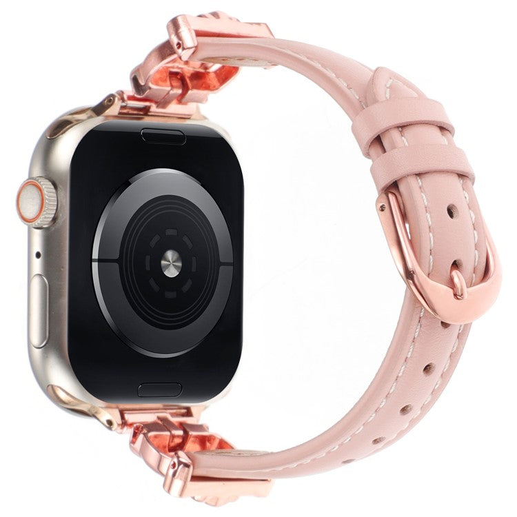 For Apple Watch Series 10 46mm / Ultra 2 Ultra 49mm / 9 8 7 45mm / SE (2023) SE (2022) SE 6 5 4 44mm / 3 2 1 42mm Watch Band - Rose Gold / Pink
