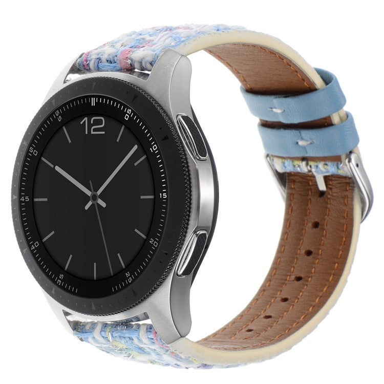 For Huawei Watch GT 5 46mm / Watch 4 / 4 Pro Replacement Strap 22mm Woolen+PU Watch Band - Blue