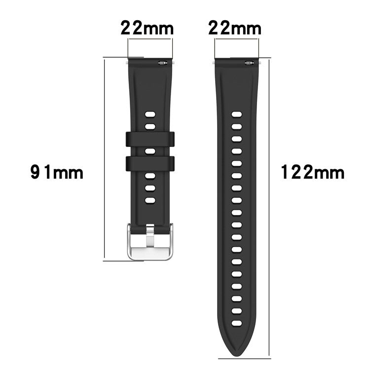 For Huawei Watch GT 5 Pro 46mm / GT 5 46mm / GT 4 46mm Replacement Strap 22mm Textured Silicone Watch Band - Blue