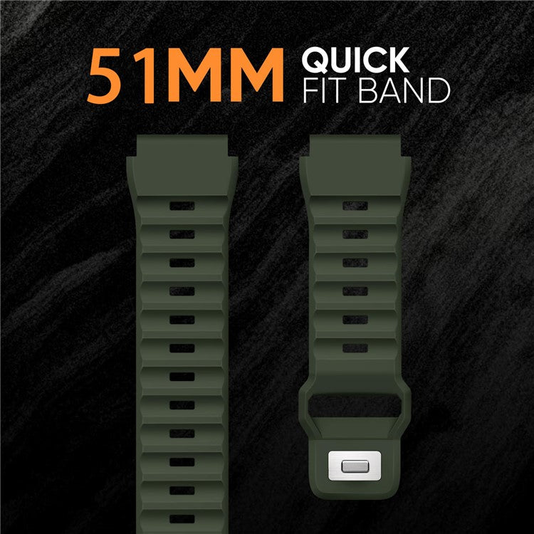 26mm Silicone Band for Garmin Fenix 8 51mm / Enduro 3 / Enduro 2 Quick Release Watch Strap - Green