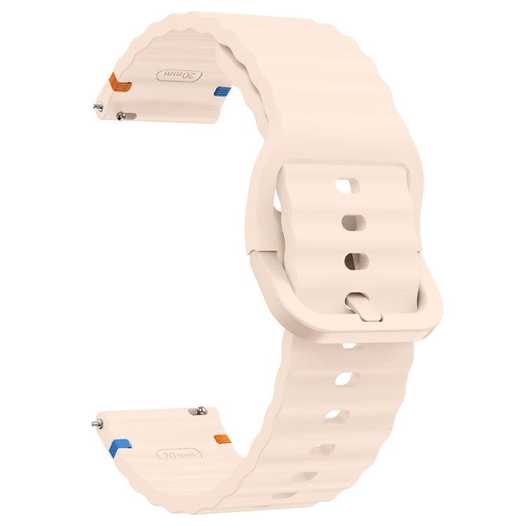 22mm Silicone Band for Xiaomi Watch S4 Sport / Redmi Watch 5 Active Wave Design Watch Strap - Pink