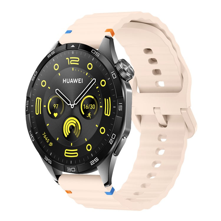 22mm Silicone Band for Xiaomi Watch S4 Sport / Redmi Watch 5 Active Wave Design Watch Strap - Pink