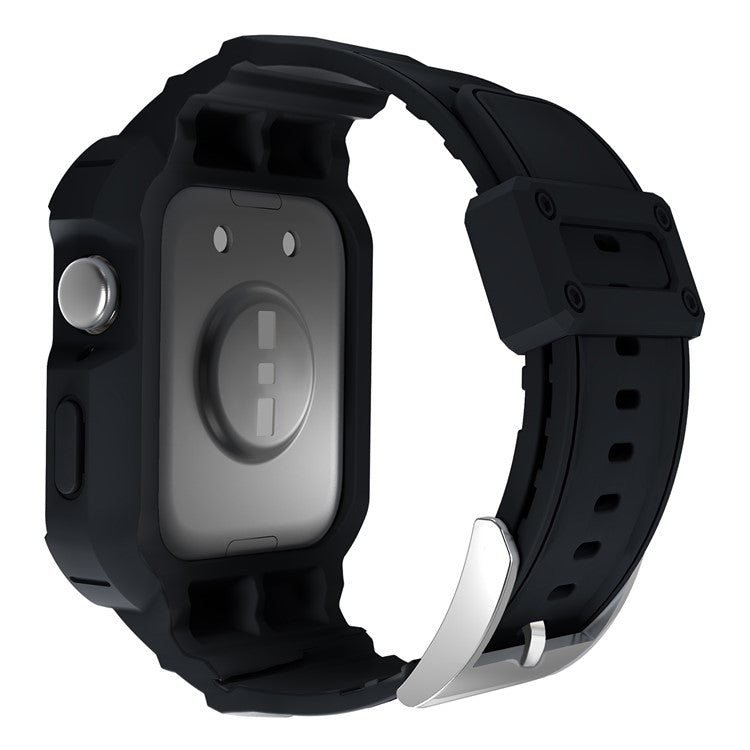 For Huawei Watch Fit 3 Strap Soft TPU Wrist Band with Integrated Watch Case - Black