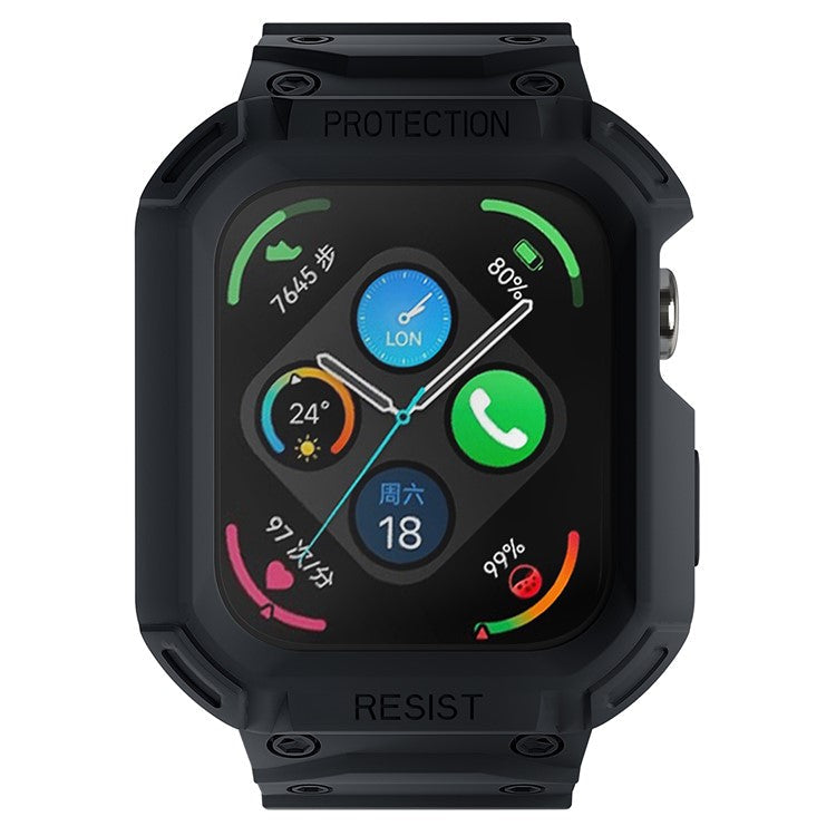 For Huawei Watch Fit 3 Strap Soft TPU Wrist Band with Integrated Watch Case - Black