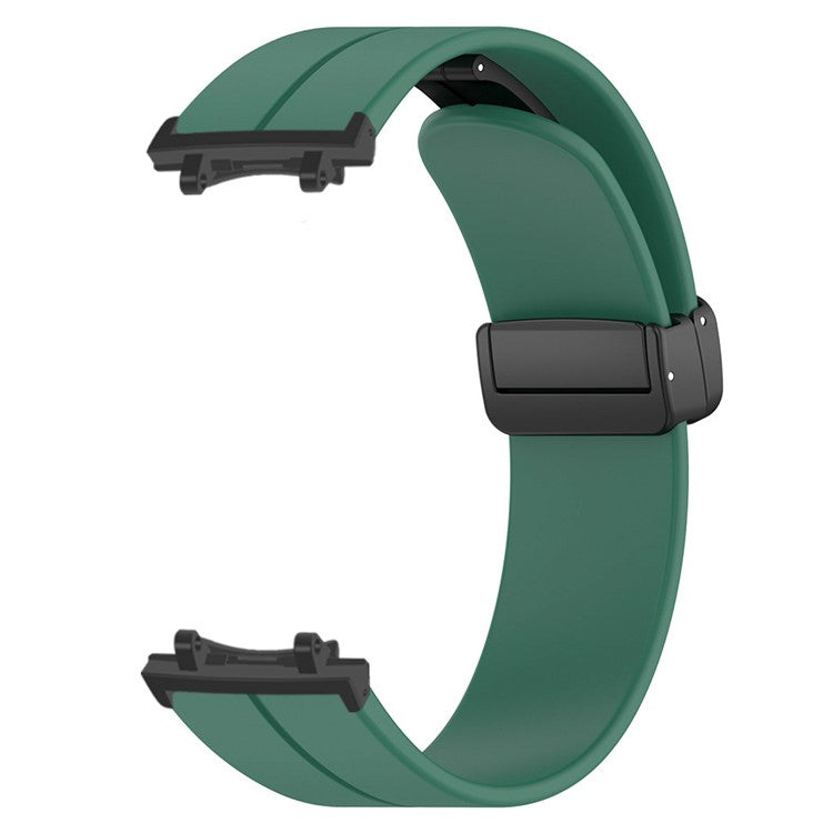 For Huami Amazfit T-Rex 3 Silicone Watch Band Magnetic Folding Buckle Wrist Strap (with Connector) - Army Green