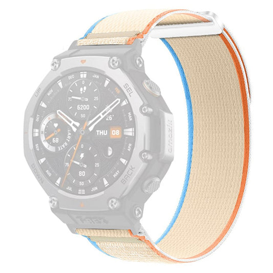 For Huami Amazfit T-Rex 3 Watch Strap Nylon Loop Adjustable Wrist Band with Connector - Milky White