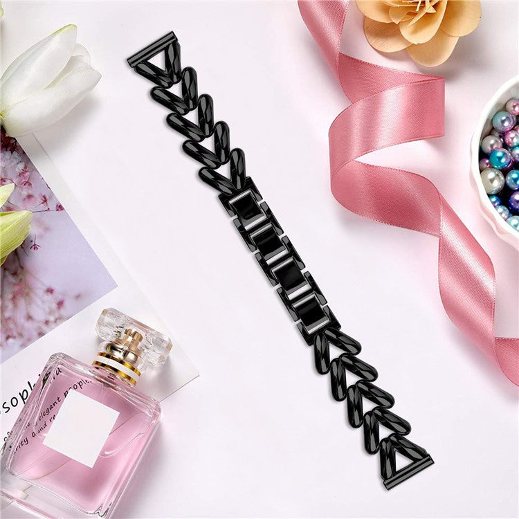 Zinc Alloy Watch Band for Huami Amazfit Pop Pro Twisted Metal Watch Strap Replacement - Black