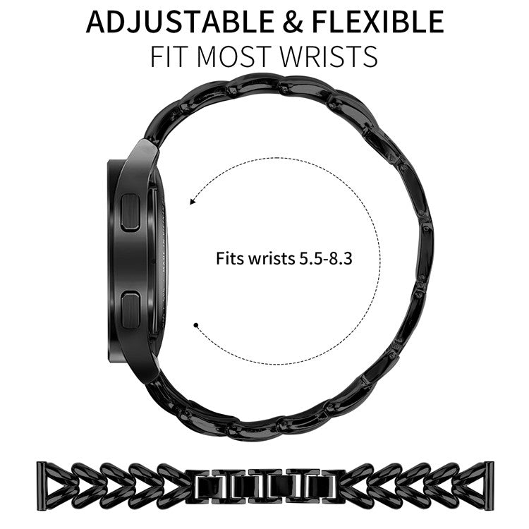 Zinc Alloy Watch Band for Garmin Vivomove Sport  /  Venu 2 Plus Twisted Metal Watch Strap Replacement - Black