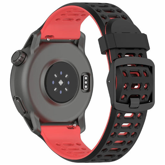 For Coros Pace 3  /  Apex 2 Pro  /  Apex Pro Silicone Watch Band Dual Color 22mm Watch Strap - Black  /  Red