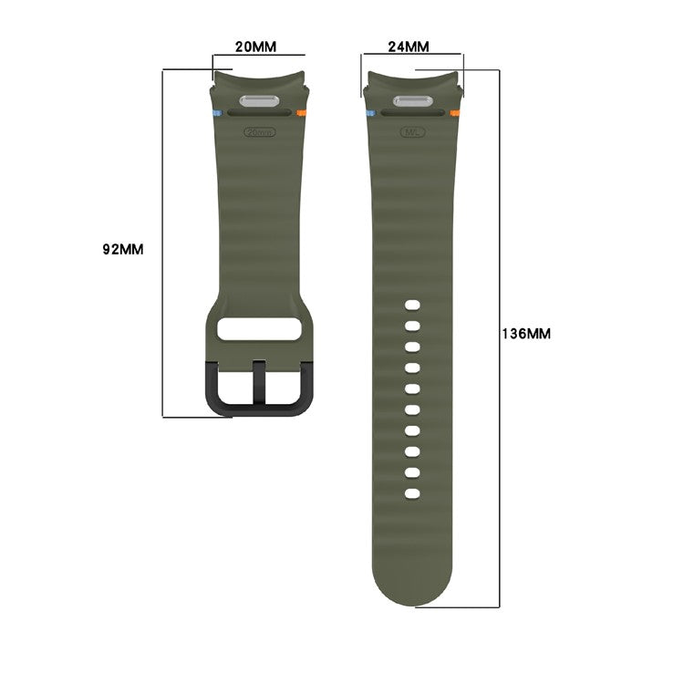 For Samsung Galaxy Watch7 44mm / 40mm / Watch FE 40mm / Watch6 40mm / 44mm Replacement Band Silicone Watch Strap - Grey