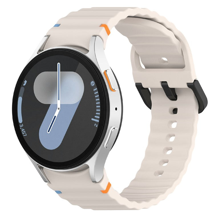 For Samsung Galaxy Watch7 44mm / 40mm / Watch FE 40mm / Watch6 40mm / 44mm Replacement Band Silicone Watch Strap - Starlight