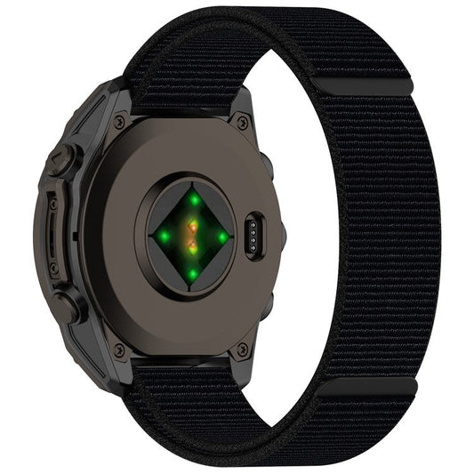 For Garmin Fenix 8 47mm / Garmin Fenix 7 / 6 / 5 Watch Strap Nylon Adjustable Wristband Strap - Black
