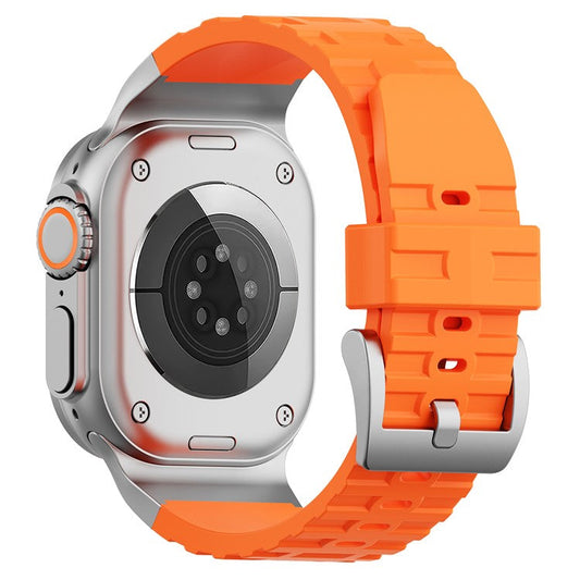 Liquid Silicone Strap for Apple Watch Series 10 46mm / Ultra 2 / Ultra 49mm / 9 8 7 45mm / SE (2023) SE (2022) SE 6 5 4 44mm / 3 2 1 42mm - Orange