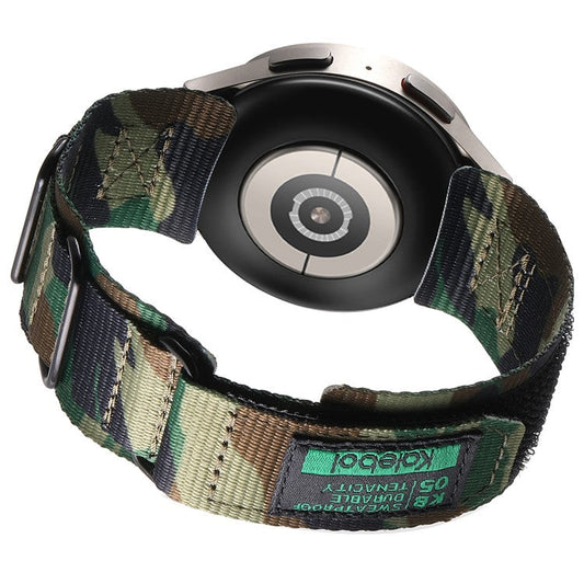 KALEBOL For Huawei Watch GT 5 Pro 46mm / GT 5 46mm 3-ring Nylon Strap Universal 22mm Watch Band - Camouflage