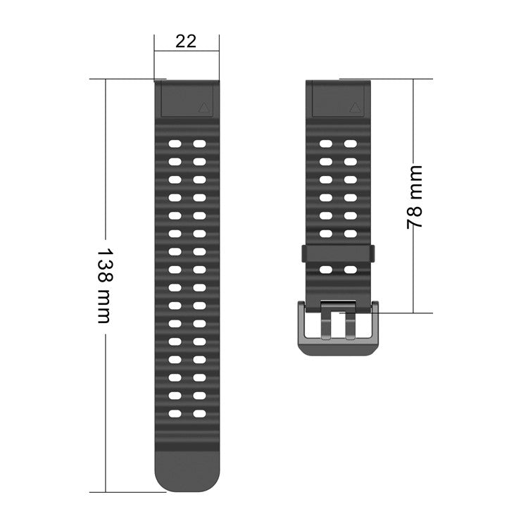 22mm Silicone Strap for Garmin Fenix 8 47mm / Fenix E 47mm / Quatix 7 Pro Multiple Holes Watchband - White
