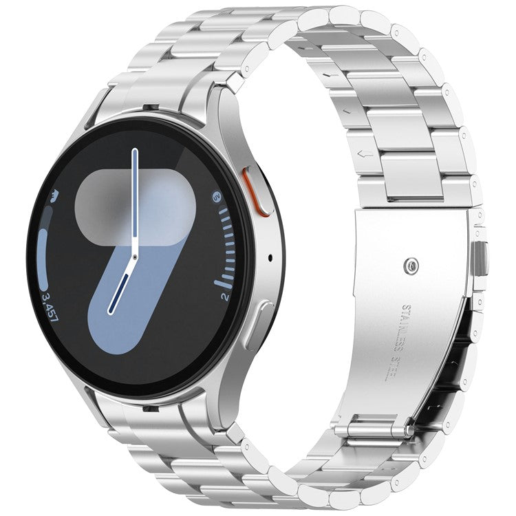 Watch Band for Samsung Galaxy Watch7  /  Watch6  /  Watch5  /  Watch4  /  Watch FE Stainless Steel Watch Strap with Removal Tool - Silver