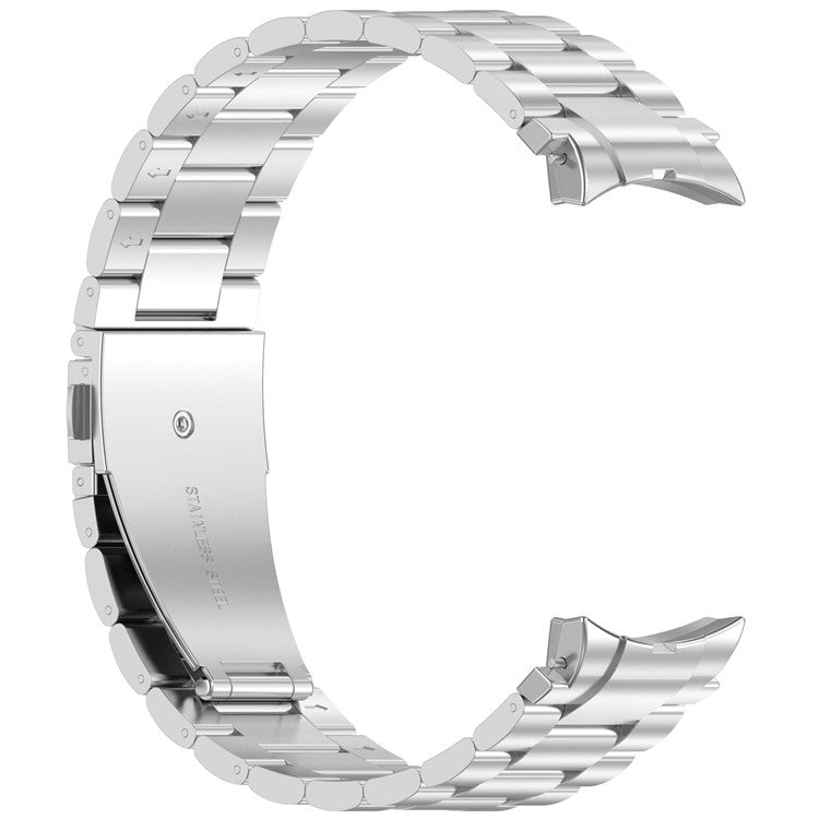 Watch Band for Samsung Galaxy Watch7  /  Watch6  /  Watch5  /  Watch4  /  Watch FE Stainless Steel Watch Strap with Removal Tool - Silver