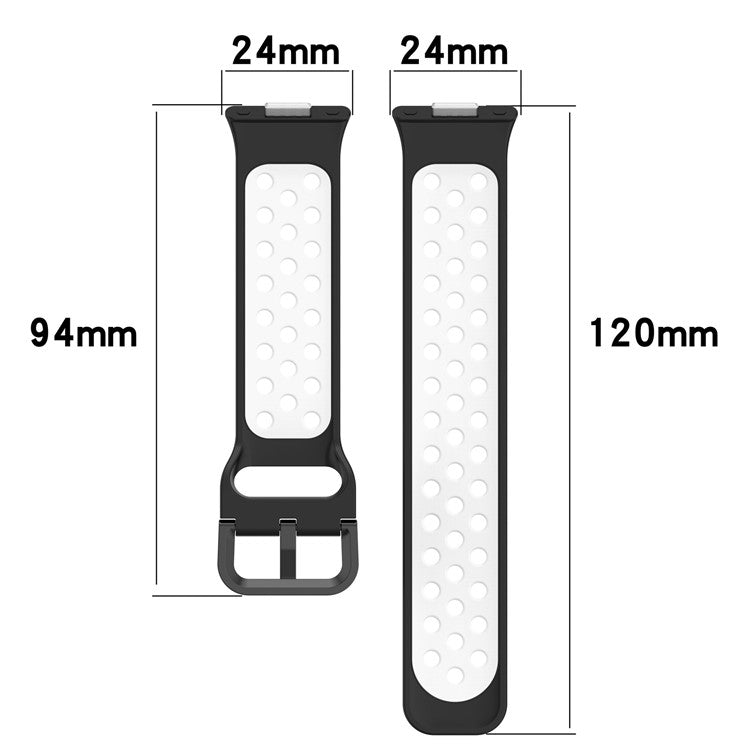 For Huawei Watch Fit 3 Silicone Watch Band Dual Color Adjustable Watch Strap - Black Grey