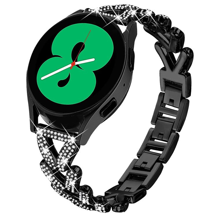 Zinc Alloy Twisted Watch Band Rhinestone Decor for Huami Amazfit GTS Watch Strap - Black