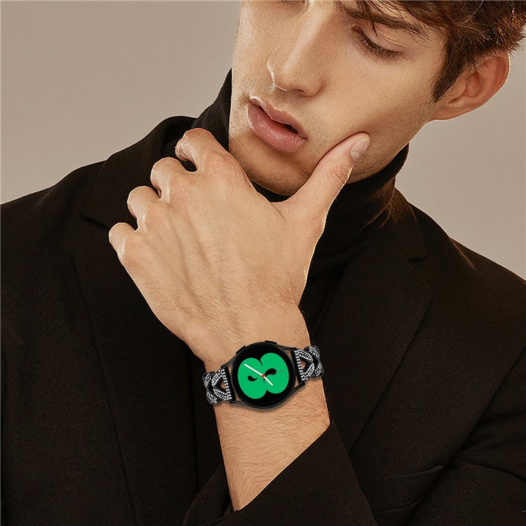 Zinc Alloy Twisted Watch Band Rhinestone Decor for Huami Amazfit GTS Watch Strap - Black
