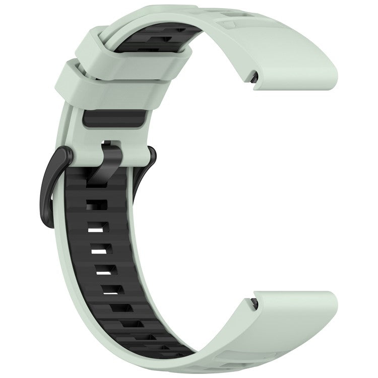 For Garmin Fenix 8 43mm / Fenix 7S Watch Band 20mm Quick Release Silicone Wrist Strap - Mint Green / Black
