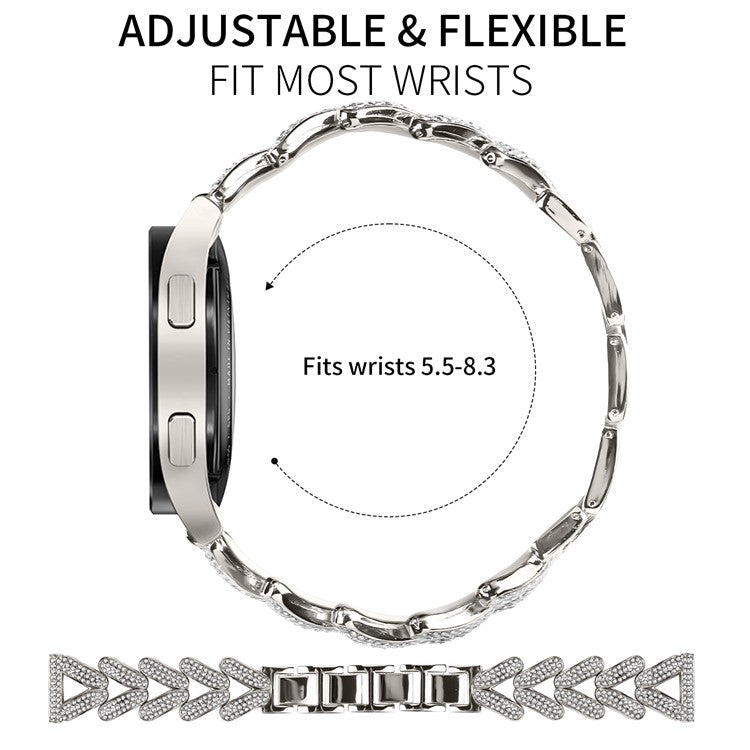 Zinc Alloy Twisted Watch Band Rhinestone Decor for Misfit Vapor Watch Strap - Starlight