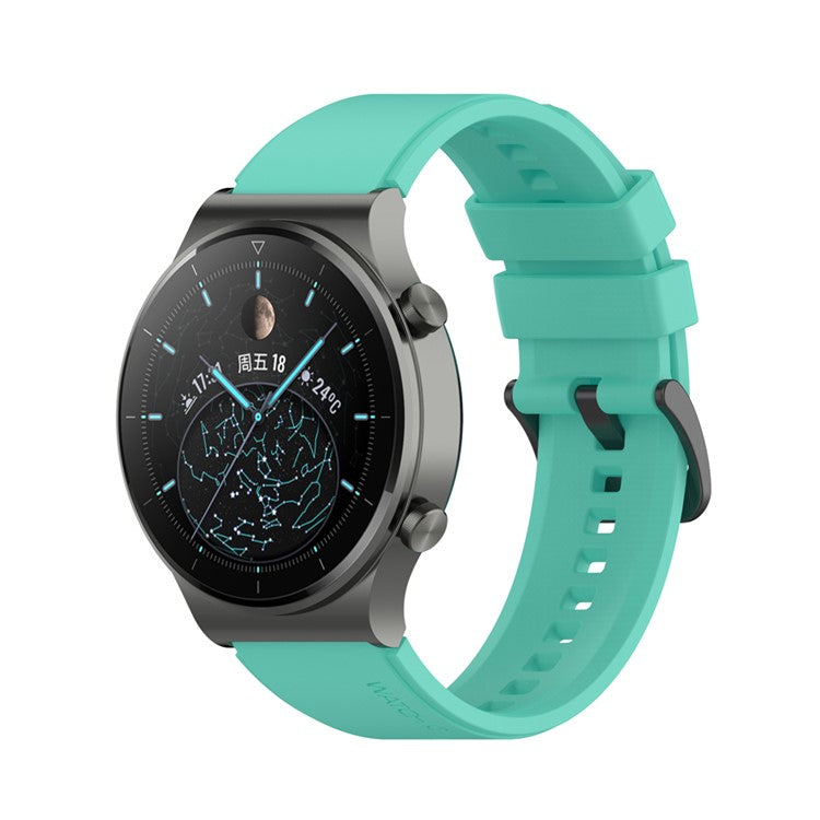 22MM Soft Silicone Watch Band Strap Replacement for Huawei Watch GT 2 Pro - Cyan