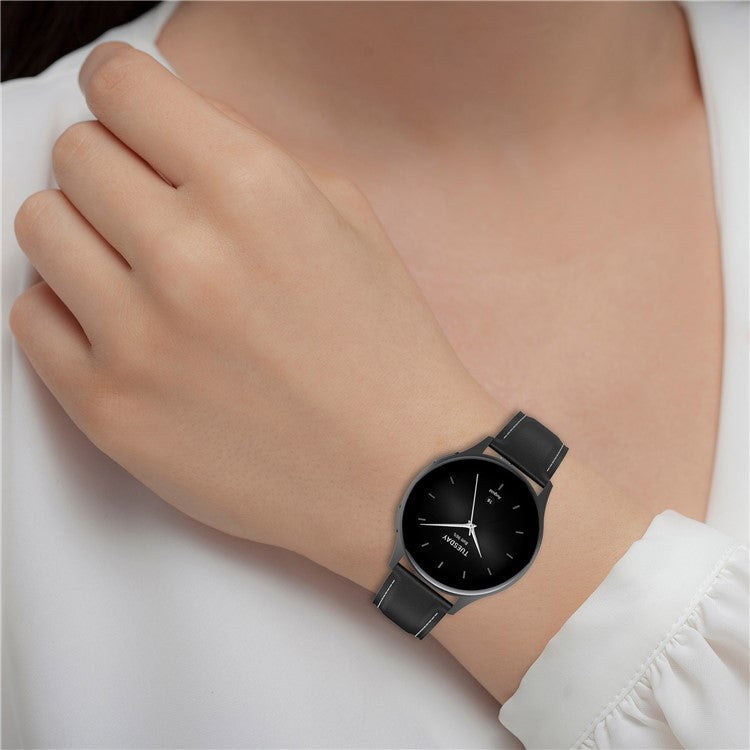 20mm Watch Band for Huami Amazfit Active / GTR Mini / Bip 3 / Bip 3 Pro Genuine Cow Leather Strap with Quick Release Connector - Deep Pink