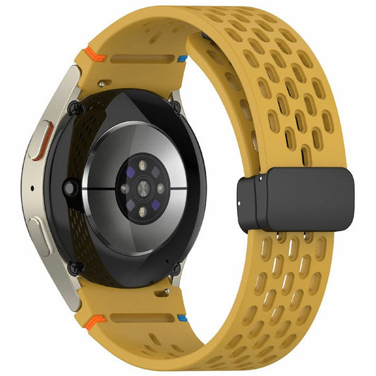 Silicone Watch Band for Samsung Galaxy Watch7 / Watch6 / Watch6 Classic / Watch 5 / Watch 5 Pro / Watch4 / Watch4 Classic / Watch FE Breathable Sport Strap - Yellow