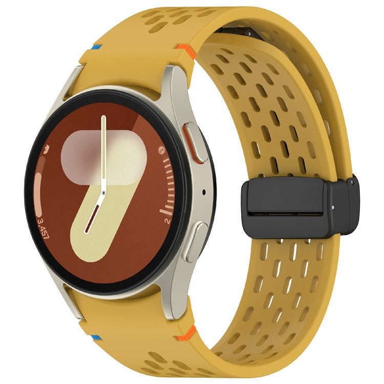Silicone Watch Band for Samsung Galaxy Watch7 / Watch6 / Watch6 Classic / Watch 5 / Watch 5 Pro / Watch4 / Watch4 Classic / Watch FE Breathable Sport Strap - Yellow