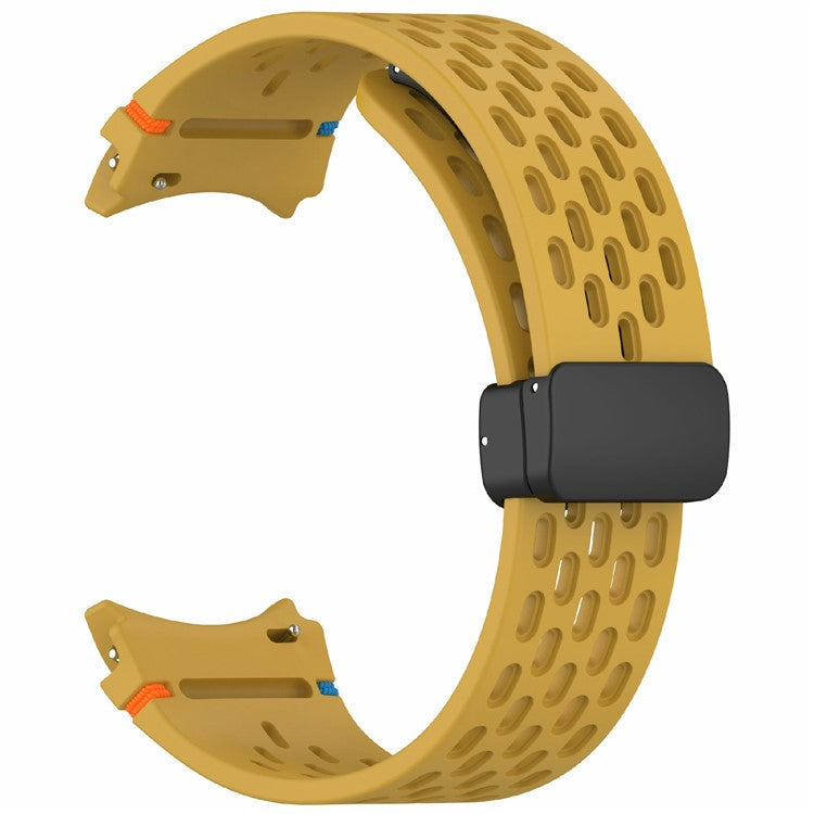 Silicone Watch Band for Samsung Galaxy Watch7 / Watch6 / Watch6 Classic / Watch 5 / Watch 5 Pro / Watch4 / Watch4 Classic / Watch FE Breathable Sport Strap - Yellow