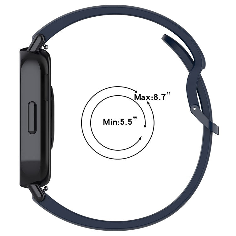 For Xiaomi Redmi Watch 5 Lite Band Waterproof Sweatproof Soft Silicone Sport Strap - Dark Blue