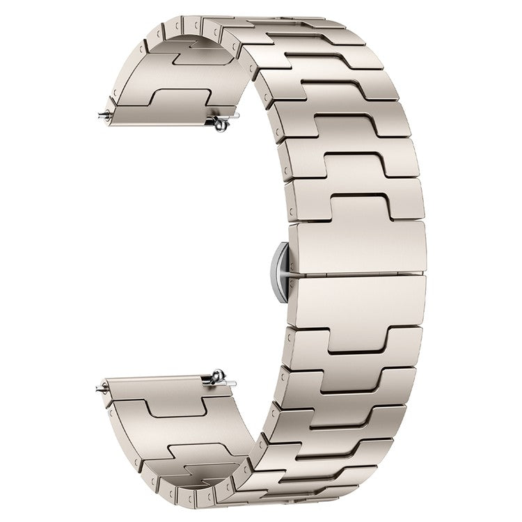 For Huawei Watch GT 5 Pro / 5 / 4 46mm / Samsung Galaxy Watch3 45mm Replacement Strap 22mm Metal Watch Band - Starlight