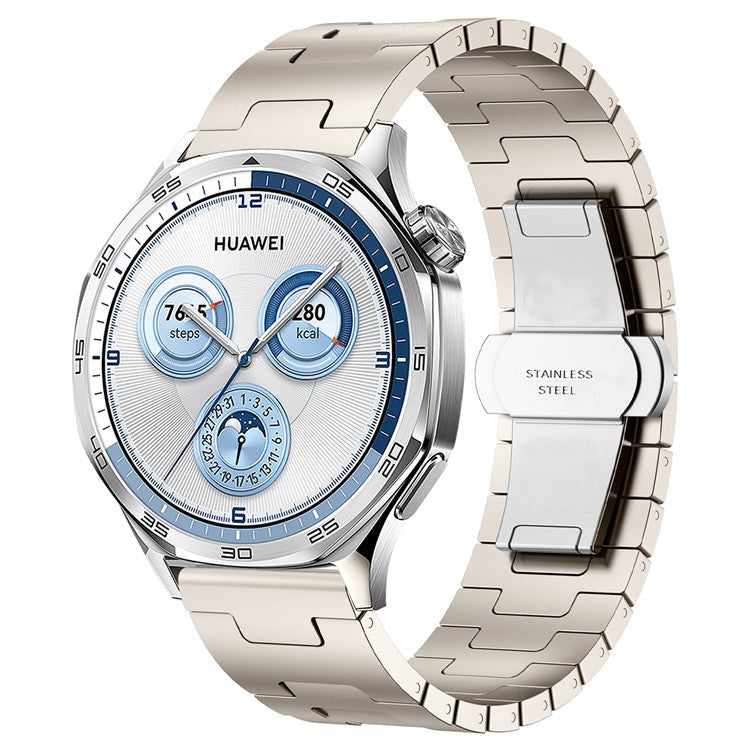 For Huawei Watch GT 5 Pro / 5 / 4 46mm / Samsung Galaxy Watch3 45mm Replacement Strap 22mm Metal Watch Band - Starlight