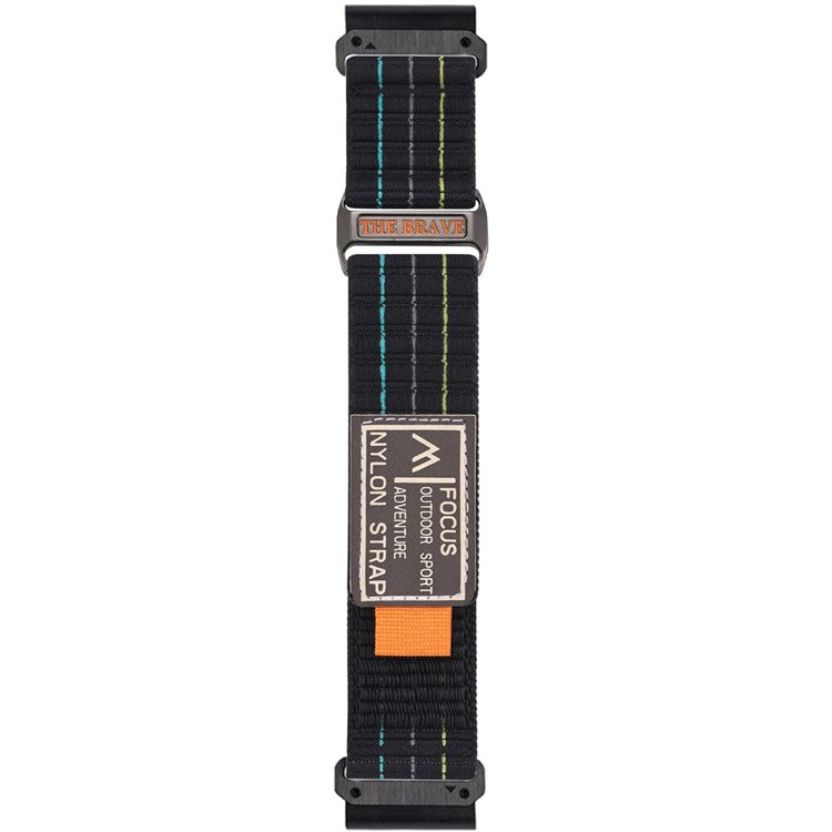22mm Watch Band for Garmin Fenix 8 47mm / Fenix E 47mm / Quatix 7 Pro Magic Tape Nylon Strap - Black