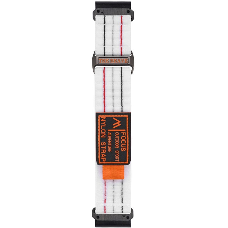 22mm Watch Band for Garmin Fenix 8 47mm / Fenix E 47mm / Quatix 7 Pro Magic Tape Nylon Strap - White