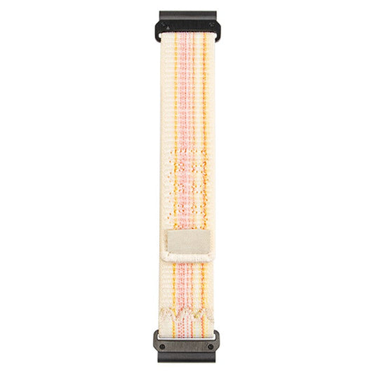 26mm Quick Release Nylon Watch Band for Garmin Fenix 8 51mm  /  Fenix 7X  /  6X - Yellow+Pink