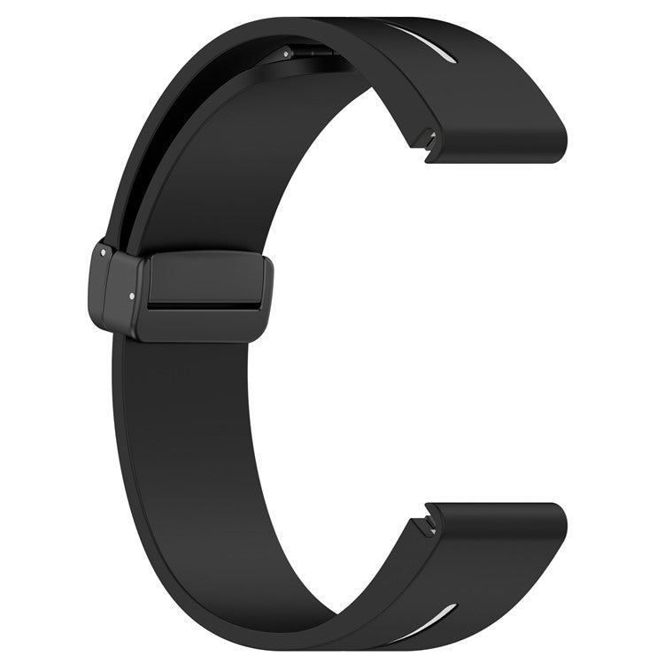26mm Watch Strap For Garmin Fenix 8 51mm  /  Fenix 7X  /  6X Silicone Watchband with Magnetic Black Buckle - Black  /  White