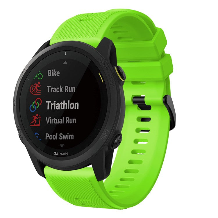 Sport Style Silicone Smart Watch Strap for Garmin Forerunner 745 - Green