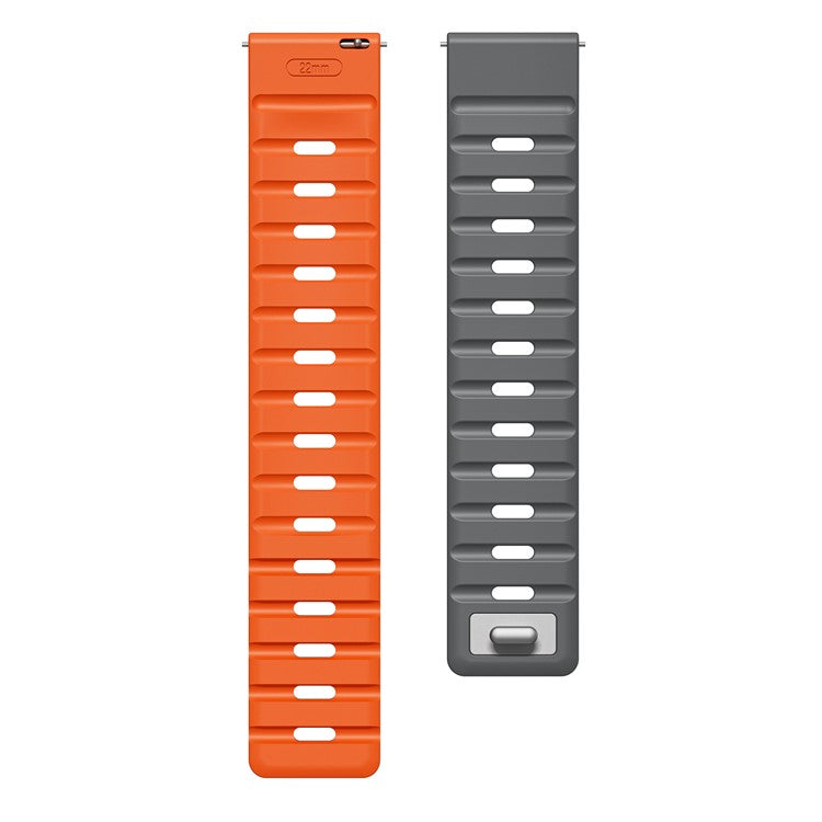 22mm Magnetic Strap for Huawei Watch GT 5 Pro 46mm / GT 5 46mm / GT 4 46mm Silicone Watch Band - Grey+Orange