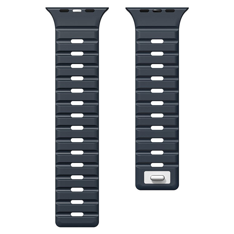 Magnetic Band for Apple Watch Series 10 46mm / Ultra 2 Ultra 49mm / 9 8 7 45mm / SE (2023) SE (2022) SE 6 5 4 44mm / 3 2 1 42mm Silicone Breathable Watch Strap - Midnight