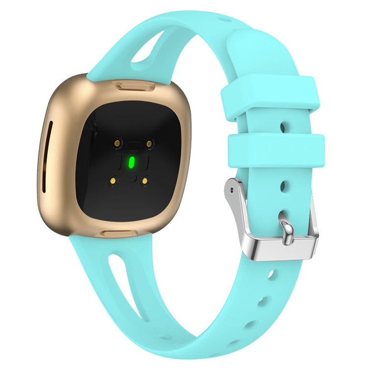 Size L Watch Band for Fitbit Versa 4 / Versa 3 / Sense 2 Sweatproof Soft Silicone Sport Watch Strap - Baby Blue