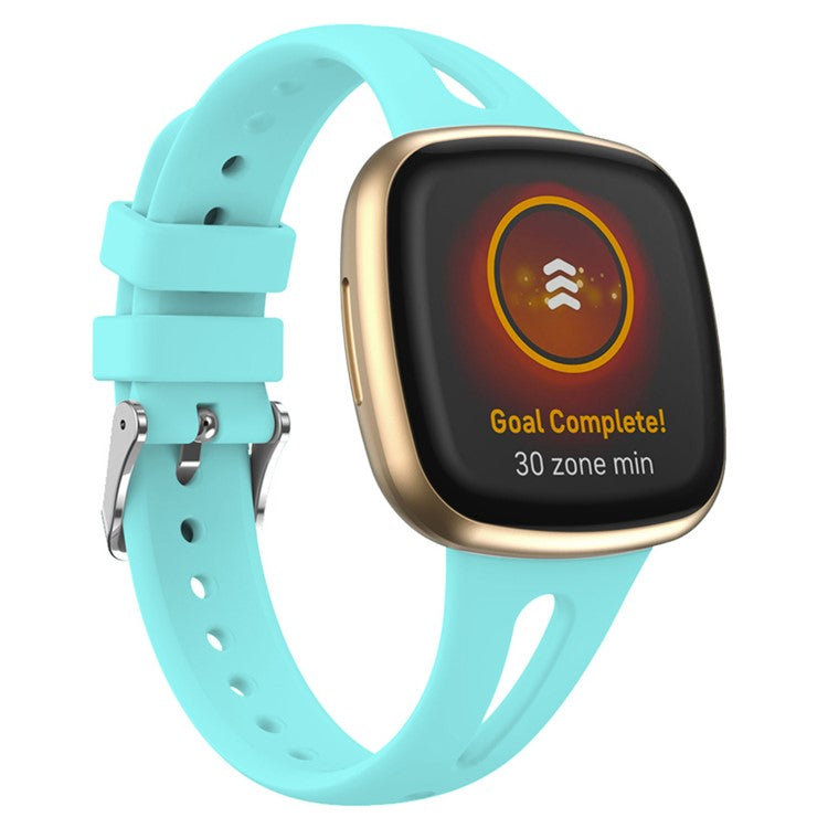 Size L Watch Band for Fitbit Versa 4 / Versa 3 / Sense 2 Sweatproof Soft Silicone Sport Watch Strap - Baby Blue