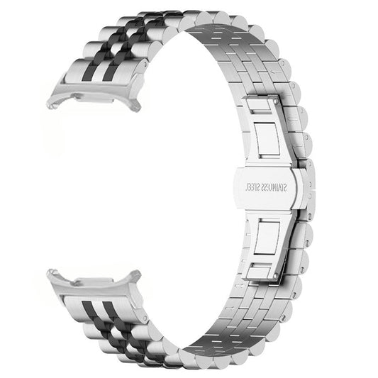 For Samsung Galaxy Watch Ultra 47mm Watch Band Stainless Steel Strap with Band Removal Tool - Silver / Black B