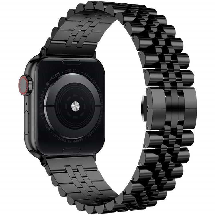 5-Beads Stainless Steel Watch Band for Apple Watch Series 10 42mm / 9 8 7 41mm / 6 5 4 SE SE (2022) SE (2023) 40mm / 3 2 1 38mm - Black