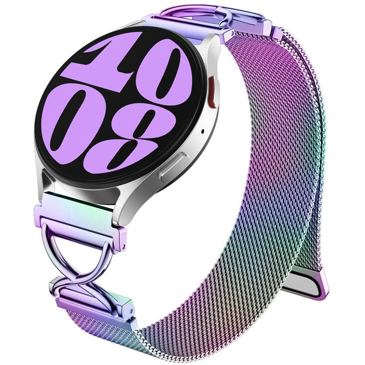 For Garmin Vivomove 3 / GarminMove 3 Milanese Band Electroplated Stainless Steel Magnetic Watch Strap with X-Shaped Connector - Multi-color