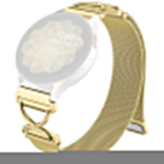 For Garmin vivoactive 5 / GarminActive 5 Milanese Band Electroplated Stainless Steel Magnetic Watch Strap with X-Shaped Connector - Gold