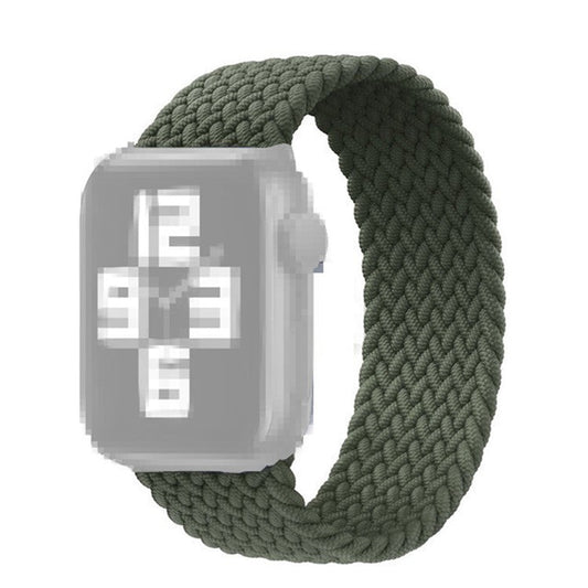 Elastic Nylon Watch Band Replacement Watch Strap 24mm for Apple Watch Ultra 49mm / Ultra 2 49mm / Series 9 45mm / SE (2023) 44mm / Series 8 / 7 45mm 6 / 5 / 4 / SE / SE (2022) 44mm, Series 3 / 2 / 1 42mm [Size: S] - Army Green