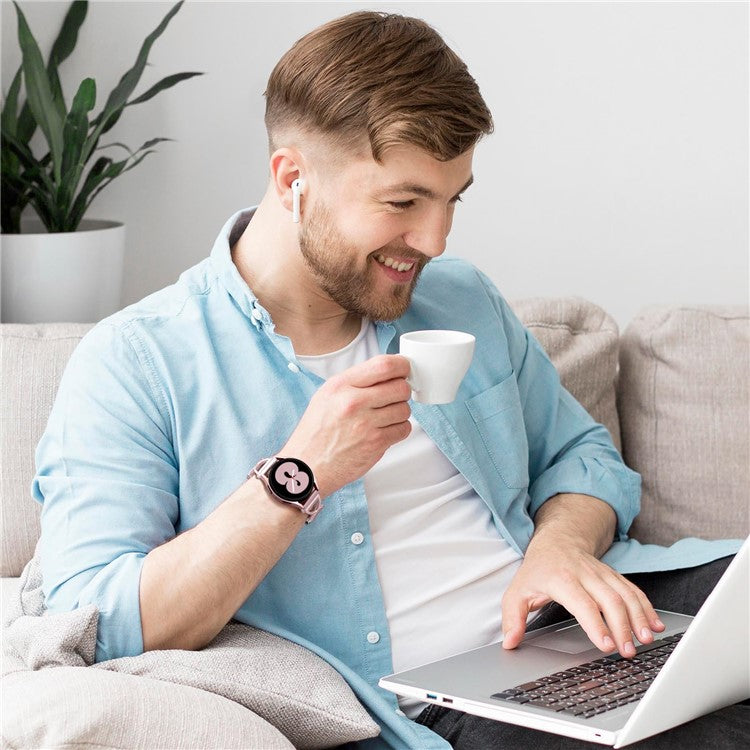 For Samsung Galaxy Watch Active2 40mm / 44mm Milanese Band Electroplated Stainless Steel Magnetic Watch Strap with X-Shaped Connector - Rose Pink